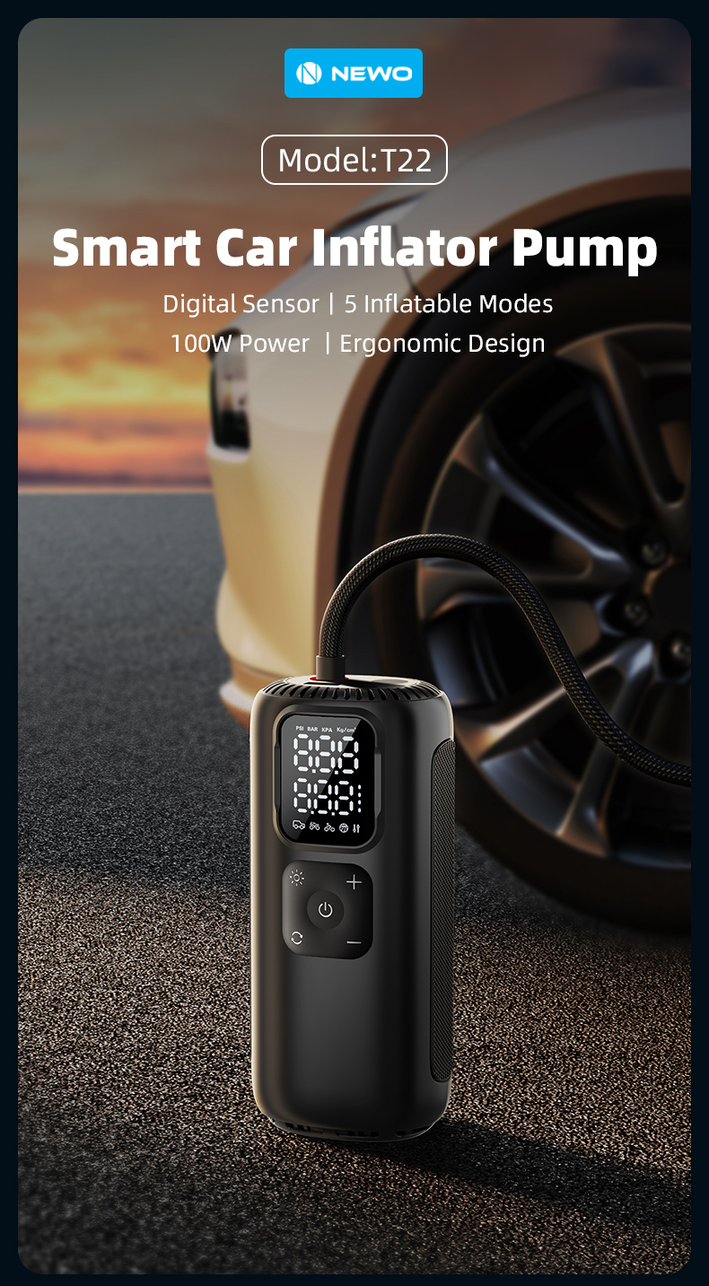 Portable Electric Car Tire Pump T22 Portable Electric Car Tire Pump T22